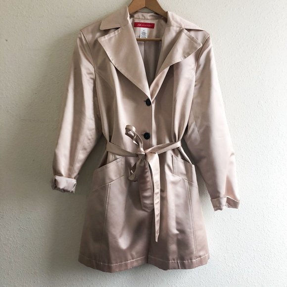 Anne Klein Pink Silk Trenchcoat Size 2X - Picture 2 of 7